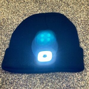Night Scope Black Beanie Warm Rechargeable Hat with Light: Used